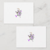 Paisley Floral Motif – Boho White Purple Orange  ノートカード (正面/裏面)