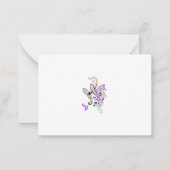 Paisley Floral Motif – Boho White Purple Orange  ノートカード (正面)