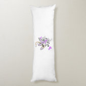 Paisley Floral Motif – Boho White Purple Orange  ボディピロー (裏面 (縦))