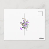 Paisley Floral Motif – Boho White Purple Orange  ポストカード (裏面)