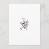 Paisley Floral Motif – Boho White Purple Orange  ポストカード (正面)