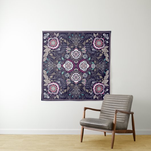Paisley floral pattern タペストリー (インサイチュ(横))