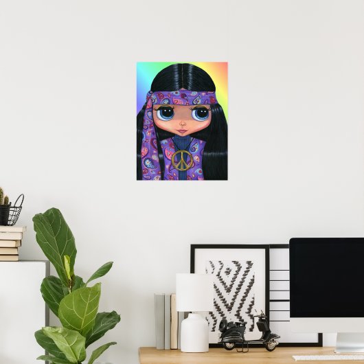 Paisley Hippie Doll Poster ポスター (ホームオフィス)
