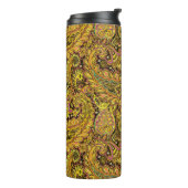 Paisley Motif in Yellow, Brown on Black Background タンブラー (回転左)