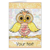 paisley owl greeting card (正面)