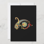 Paisley Pattern Art – Boho Ethnic Botanical Print セーブザデート (裏面)