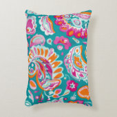 Paisley Pattern Boho Floral Decorative アクセントクッション (正面(垂直))