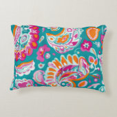 Paisley Pattern Boho Floral Decorative アクセントクッション (裏面)