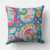 Paisley Pattern Boho Floral Decorative クッション (裏面)