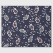 paisley pattern on navy ラッピングペーパー (フラット)