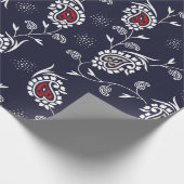 paisley pattern on navy ラッピングペーパー (角)