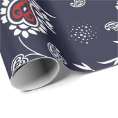 paisley pattern on navy ラッピングペーパー (ロールコーナー)