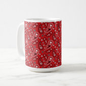 Paisley Pattern with Red Background-23214 コーヒーマグカップ (正面左)