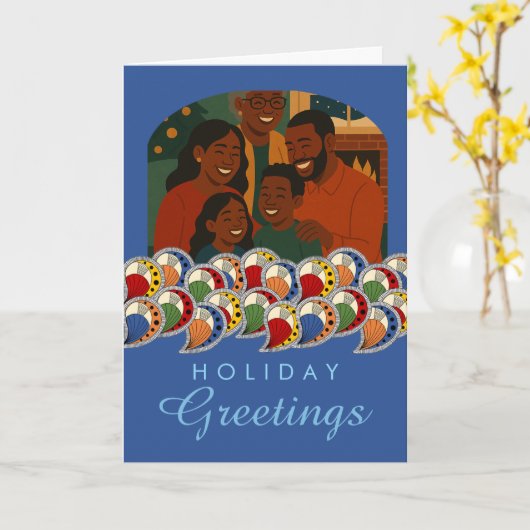 Paisley Petal Rhythm - Add Your Photo カード (黄色い花)