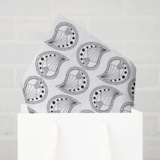 Paisley Petal Rhythm black lines 薄葉紙 (ギフトバッグ)