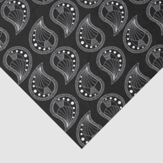 Paisley Petal Rhythm white lines 薄葉紙 (詳細)