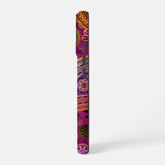 Paisley Purple Green iPhone 16ケース (左側面)