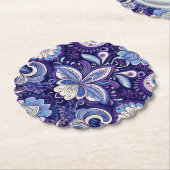 Paisley Royal Blue Coaster ペーパーコースター (アングル)