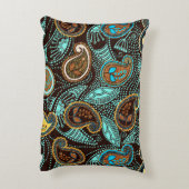 Paisley seamless pattern, jeans texture effect アクセントクッション (裏面(縦))