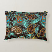 Paisley seamless pattern, jeans texture effect アクセントクッション (裏面)