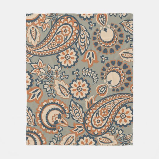Paisley seamless vintage pattern. Vintage backgrou フリースブランケット (正面)