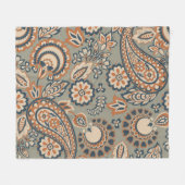Paisley seamless vintage pattern. Vintage backgrou フリースブランケット (正面(横))