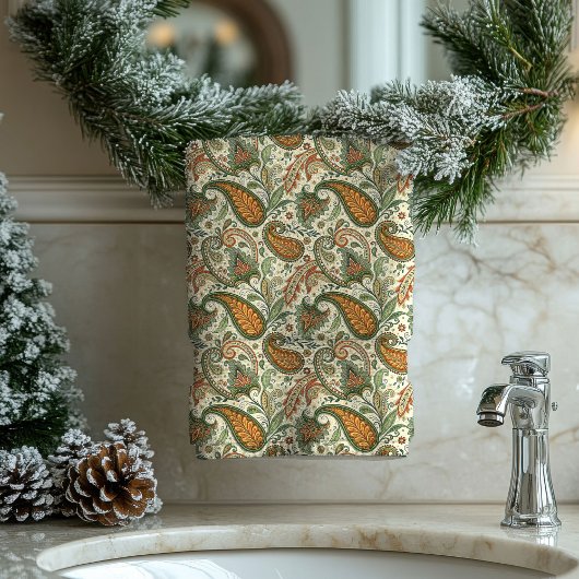 Paisley Swirl Towel Earthy Boho Gift for Their Hom バスタオルセット