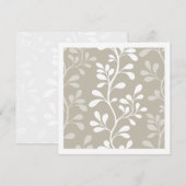 Paisley Waltz Silhouette Beige Minimal Botanical ノートカード (正面/裏面)