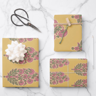 paisley Wrapping Paper Flat Sheet Set of 3 ラッピングペーパーシート
