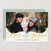 Paix et D'amour Carte de Noël シーズンカード (正面/裏面)
