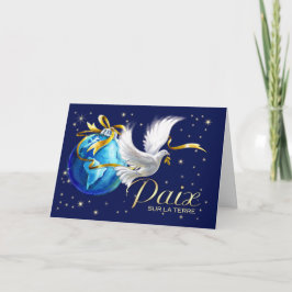 Paix sur la Terre.ホリデーカードフランスの シーズンカード