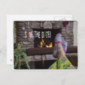 Pajamaパーティーの日付はがきを保存 案内ポストカード (正面/裏面)