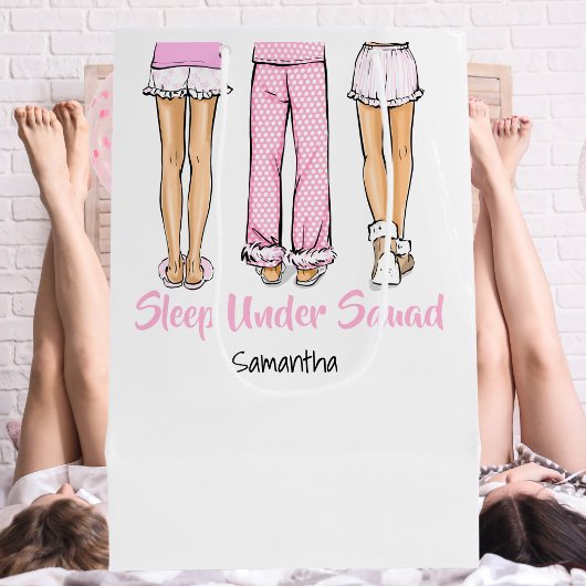 Pajama Party Gift Bag – Sleep Under Favor for Girl ミディアムペーパーバッグ