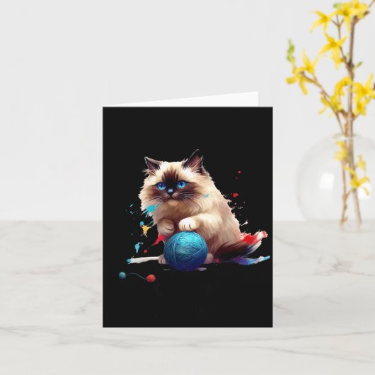 Pajama Ragdoll Cat Perfect For Cat Lovers! For Men カード (黄色い花)