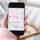 Pajamas and Paint Girls Night Birthday Party 招待状