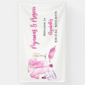 Pajamas and Prosecco Bridal Shower Pink Decor 横断幕 (縦)