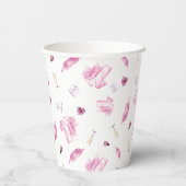 Pajamas and Prosecco Bridal Shower Pink Script  紙コップ (裏面)