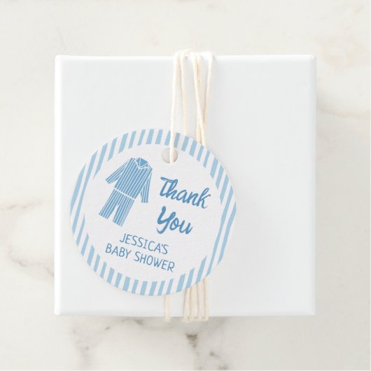 Pajamas Breakfast Boy Baby Shower フェイバータグ (インサイチュ)