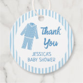 Pajamas Breakfast Boy Baby Shower フェイバータグ (正面)