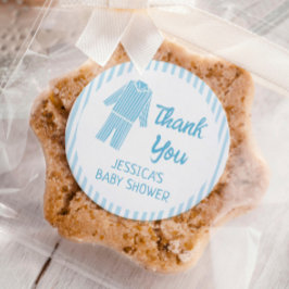 Pajamas Breakfast Boy Baby Shower ラウンドシール