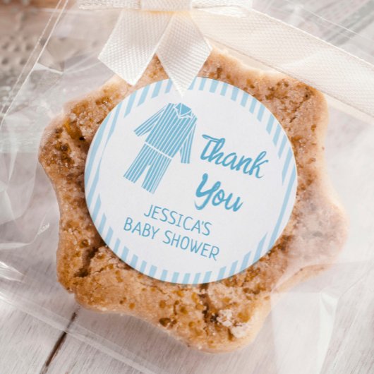 Pajamas Breakfast Boy Baby Shower ラウンドシール