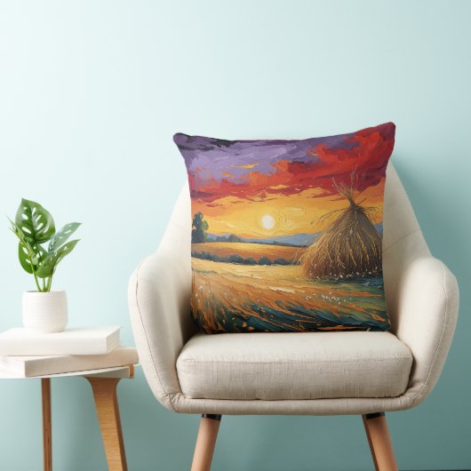 Pajar solitario al atardecer クッション (椅子)