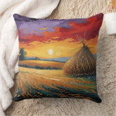 Pajar solitario al atardecer クッション (ブランケット)