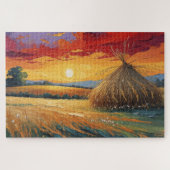 Pajar solitario al atardecer ジグソーパズル (横)