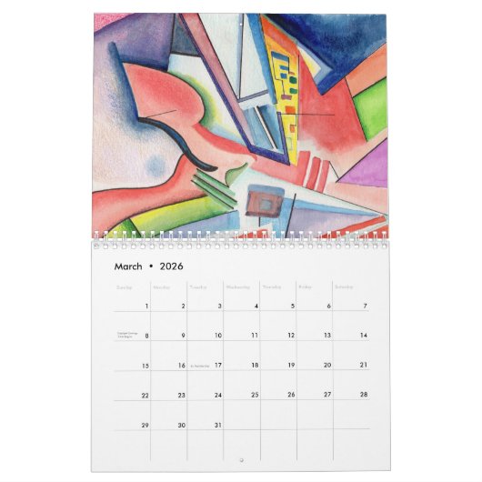 Pajaro Iterations, set 1, 2024 Calendar カレンダー (3月 2026)