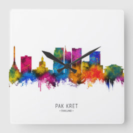 Pak Kret Thailand Skyline スクエア壁時計