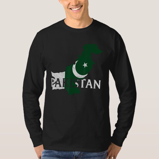 Pakistan Country Map Flag Proud Pakistani Patrioti Tシャツ (正面)