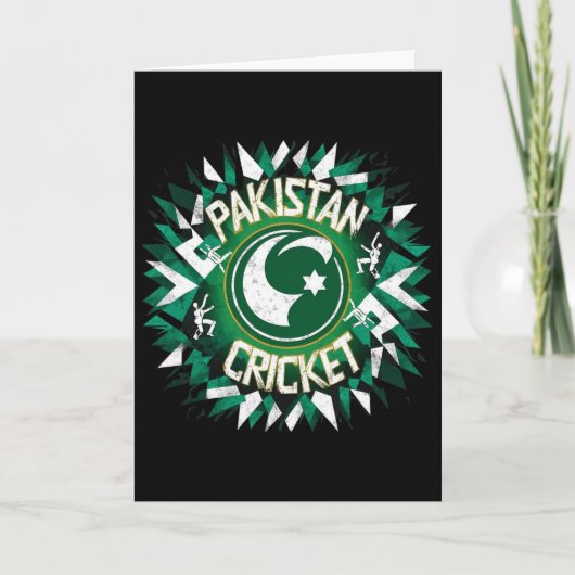 Pakistan Cricket Jersey Cricket Flag Of Pakistan 4 カード (正面)