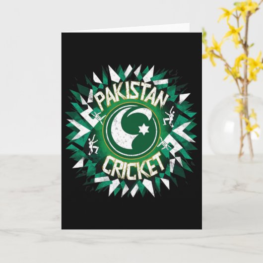Pakistan Cricket Jersey Cricket Flag Of Pakistan 4 カード (黄色い花)