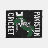 Pakistan Cricket Player Pakistani Flag Pride Vinta フリースブランケット (正面(横))